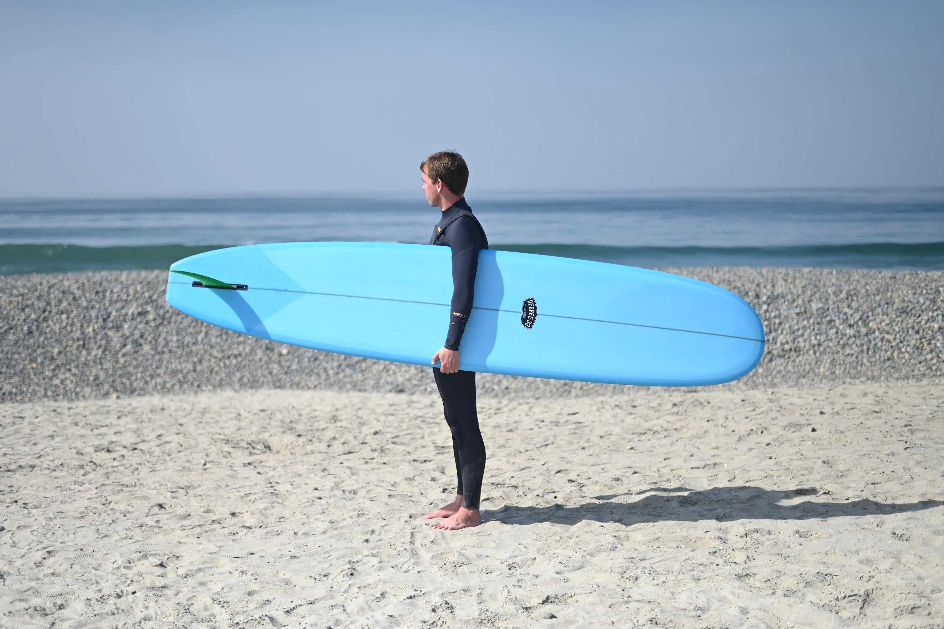 10' Classic Noserider Longboard Surfboard Blue Resin Tint (Poly)