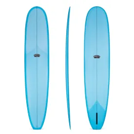 10' Classic Noserider Longboard Surfboard Blue Resin Tint (Poly)