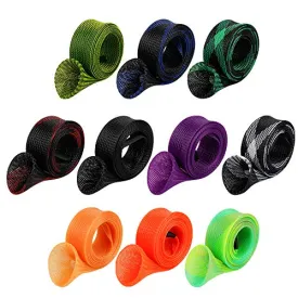 10Pcs/ Rod Sock Fishing Rod Sleeve Rod Cover Braided Mesh Rod Protector Pole Gloves Fishing Tools. Flat or Pointed End/Spinning or Casting Rods. for Casting Sea Fishing Rod/Spinning Fishing Rod