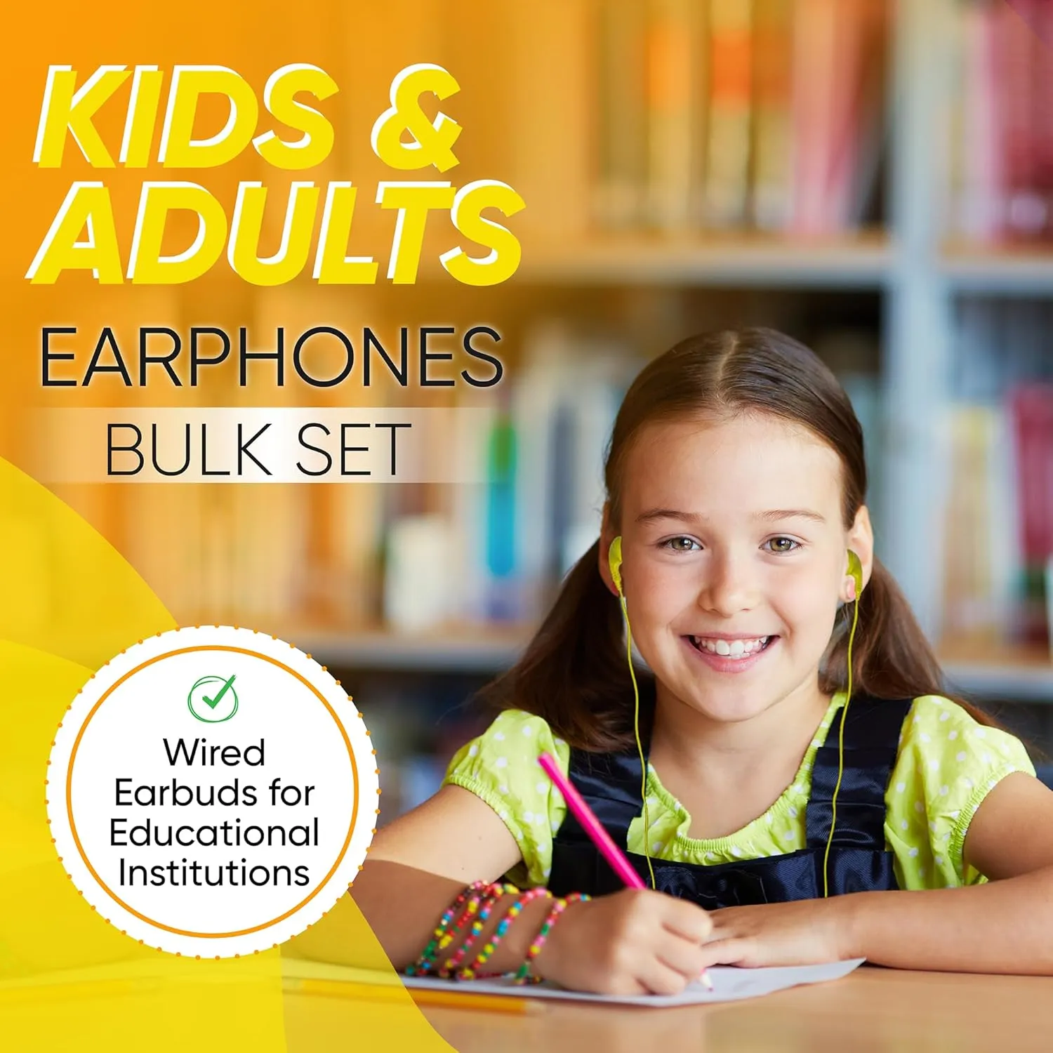 20 Pack Bulk Wired Earphones, In Ear Earbud Headphones with 3.5mm Jack, 4ft Tangle Free Cable, Comfortable Fit, Affordable and Cost Effective, Ideal for School Classroom Testing Students, Black