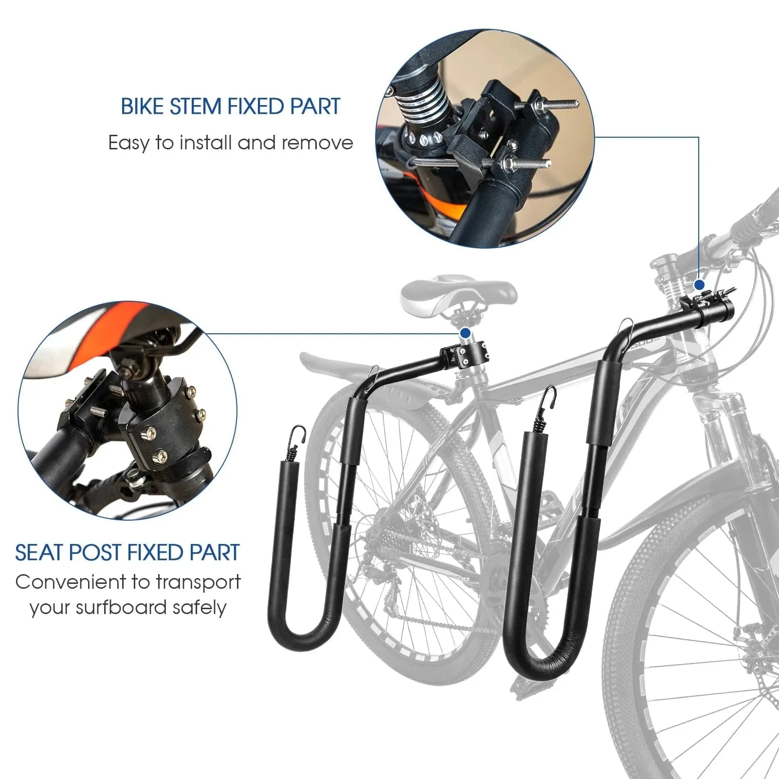 2022 New Bike Surfing Board Carrier Bicycle Surfboard Rack Surfboard Holder Mount Bracket