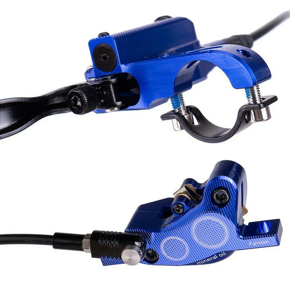 4-Piston MTB Hydraulic Bike Disc Brake Aluminum Front and Rear Caliper Bicycle Brakes for Road Bike Mountain Bike