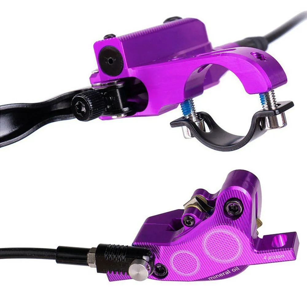 4-Piston MTB Hydraulic Bike Disc Brake Aluminum Front and Rear Caliper Bicycle Brakes for Road Bike Mountain Bike
