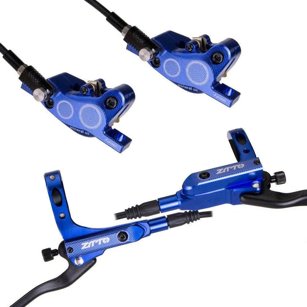 4-Piston MTB Hydraulic Bike Disc Brake Aluminum Front and Rear Caliper Bicycle Brakes for Road Bike Mountain Bike