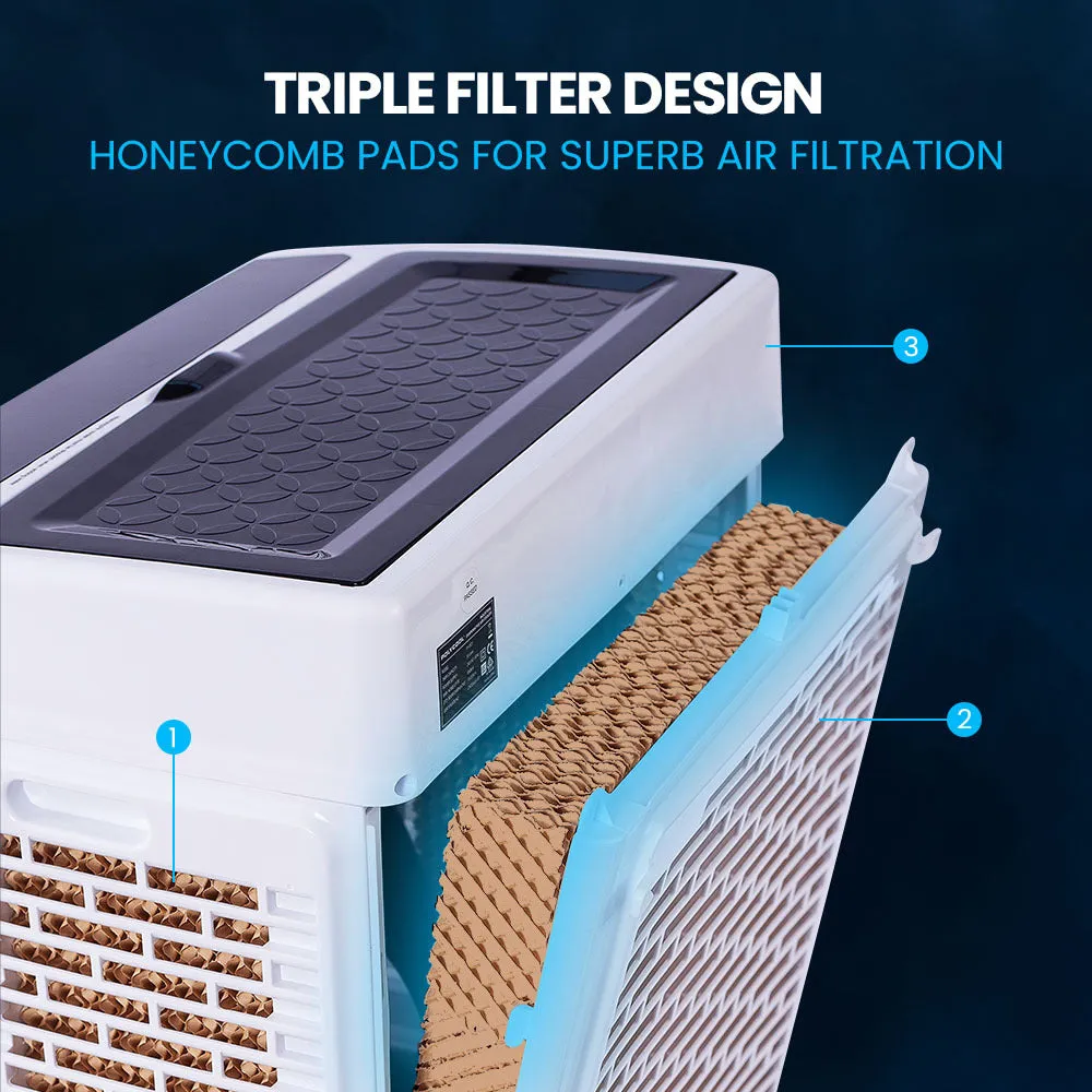 45L 125W Evaporative Air Cooler, Fan, Purifier, Humidifier, Remote - PolyCool