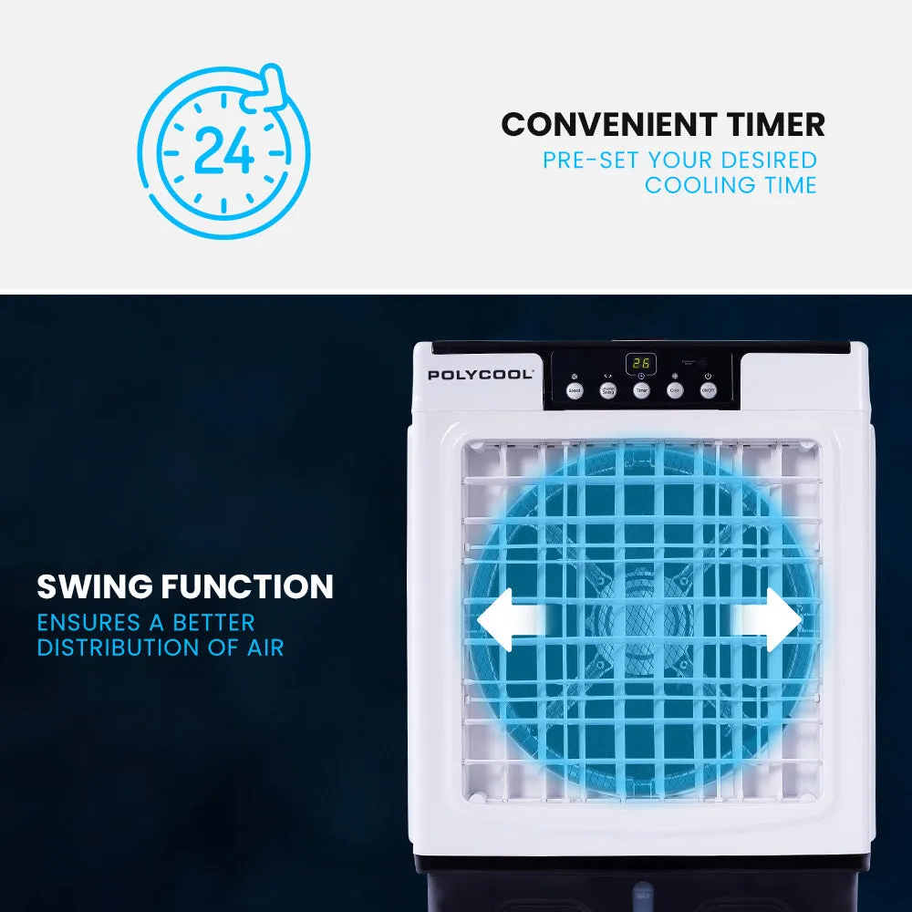 45L 125W Evaporative Air Cooler, Fan, Purifier, Humidifier, Remote - PolyCool