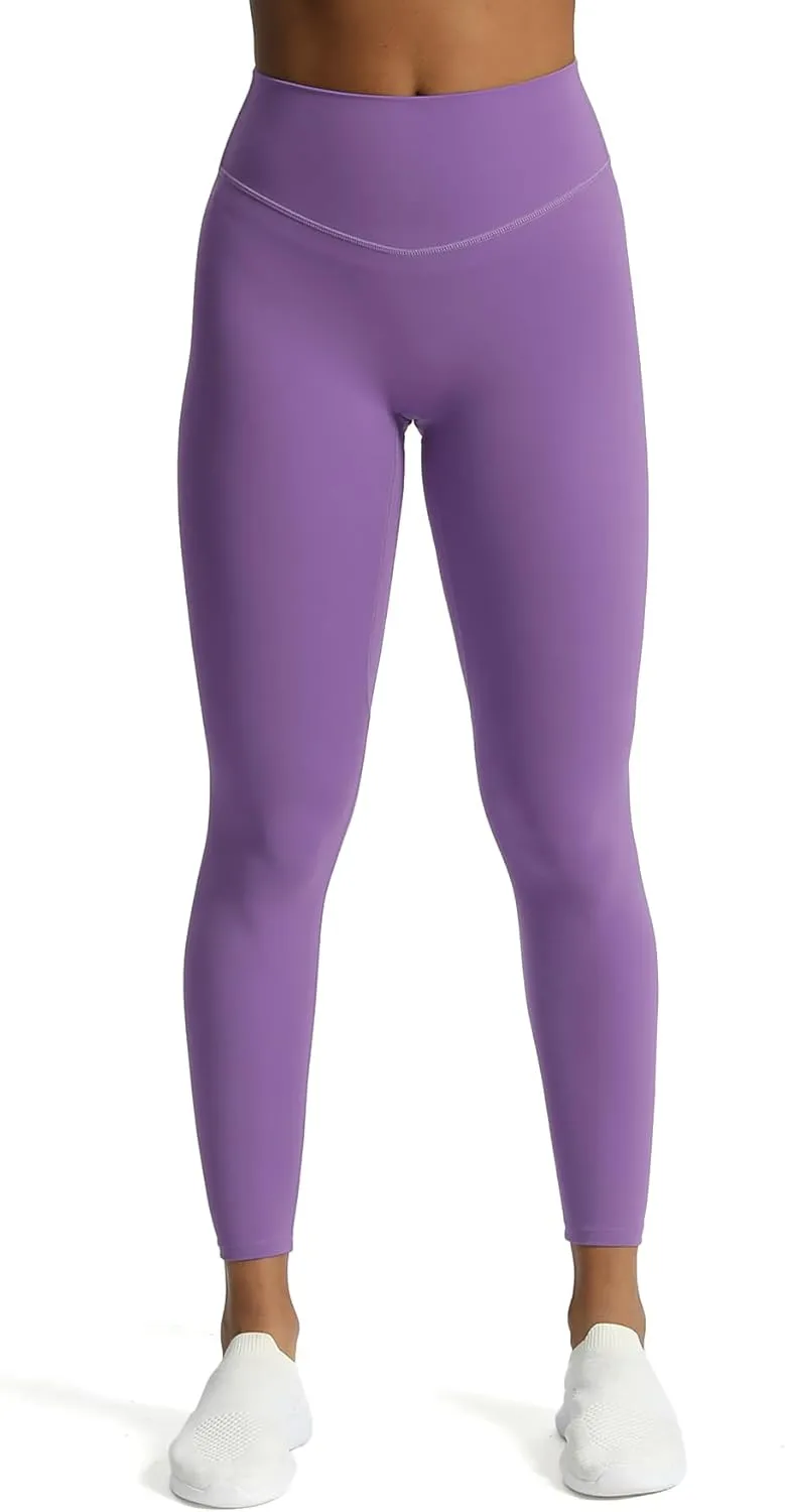Aoxjox High Waisted Workout Leggings for Women Tummy Control Buttery Soft Yoga Metamorph Deep V Pants 26"