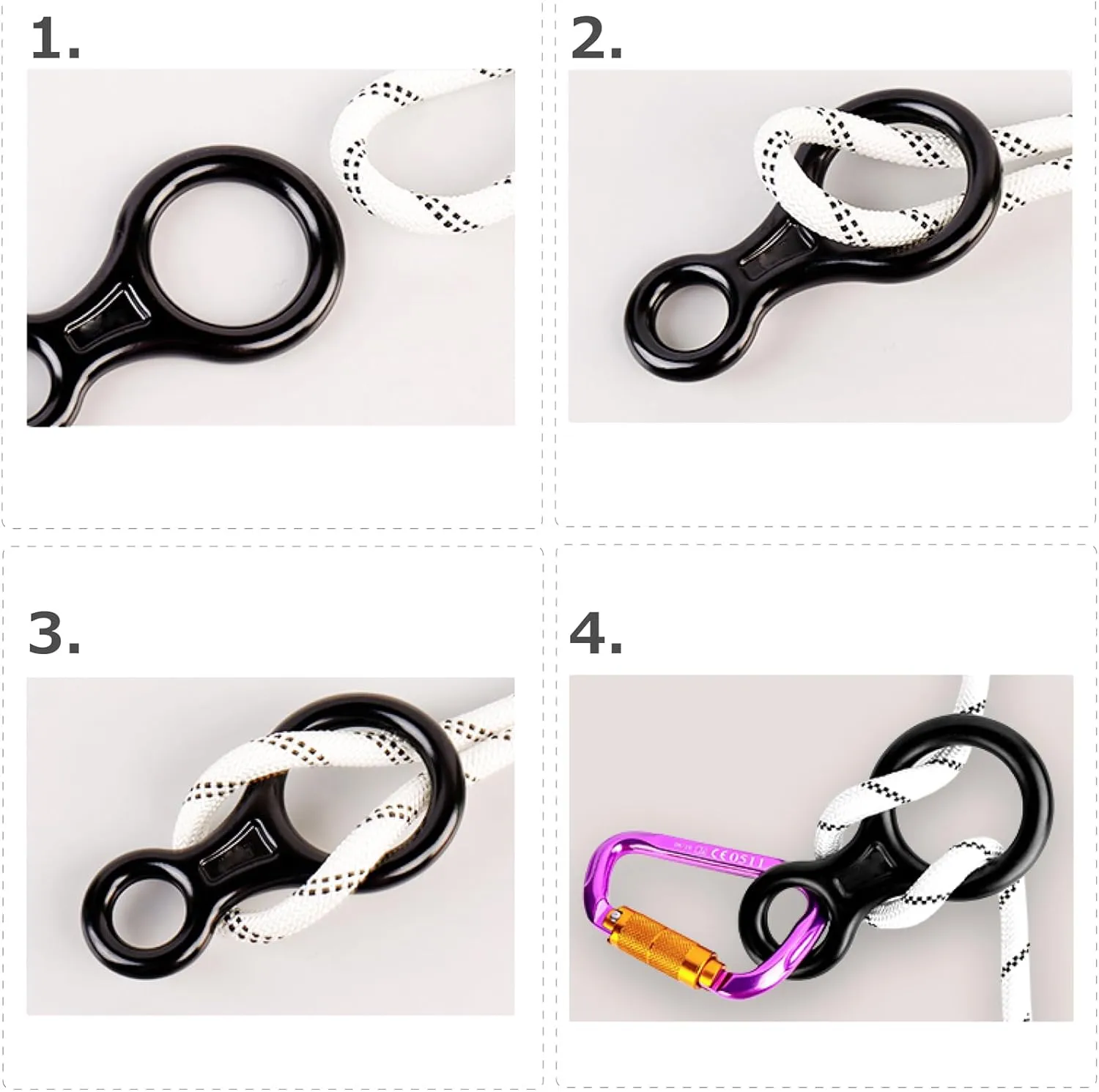 Azarxis 35 kN 50 kN Climbing Rescue Figure 8 Descender Large Bent-Ear Rigging Plate Heavy Duty & High Strength Rappel Device Equipment for Rappelling Belaying Tree Climbing Aerial Silks Rigging