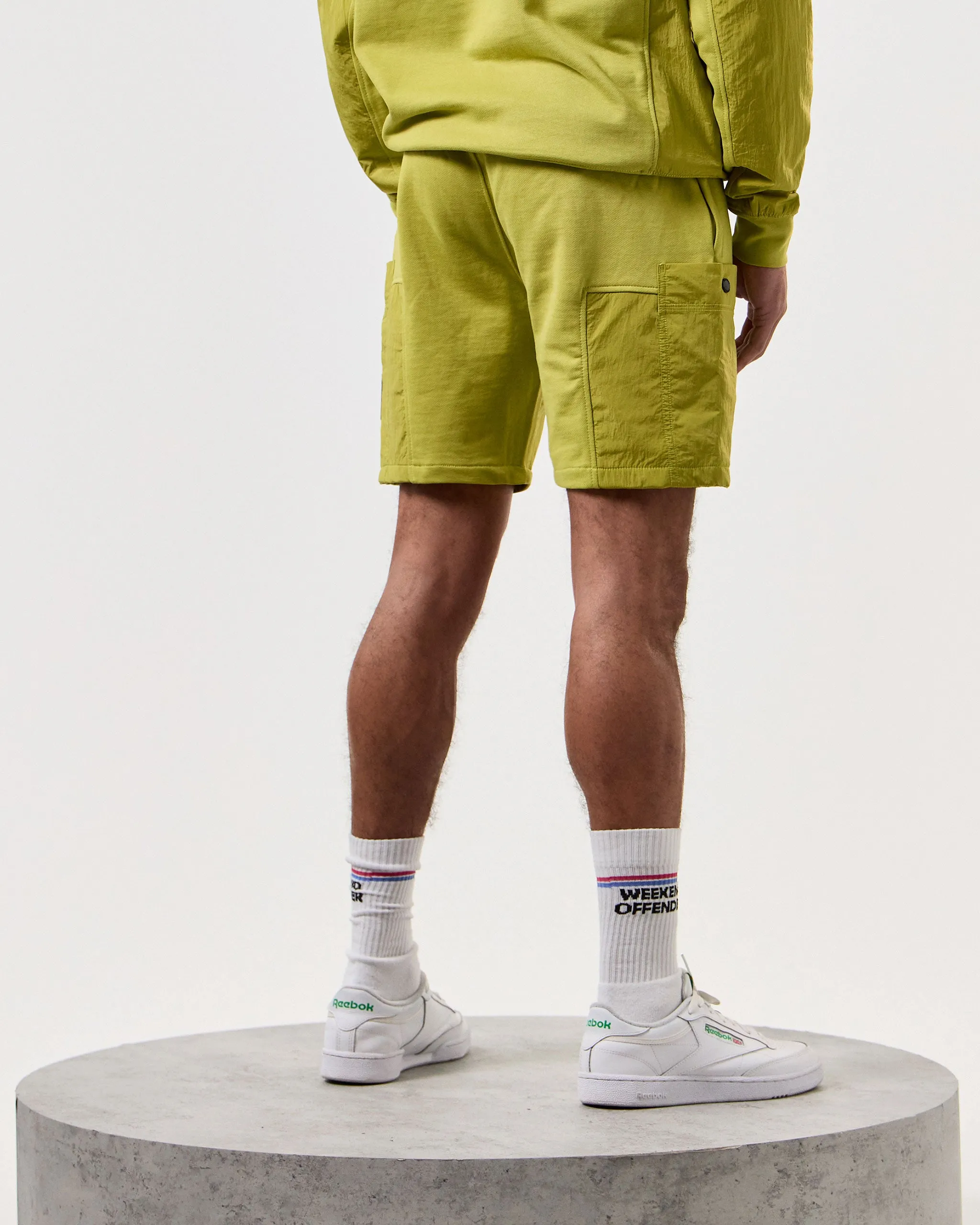 Azeez Parachute Pocket Shorts Limeish Green