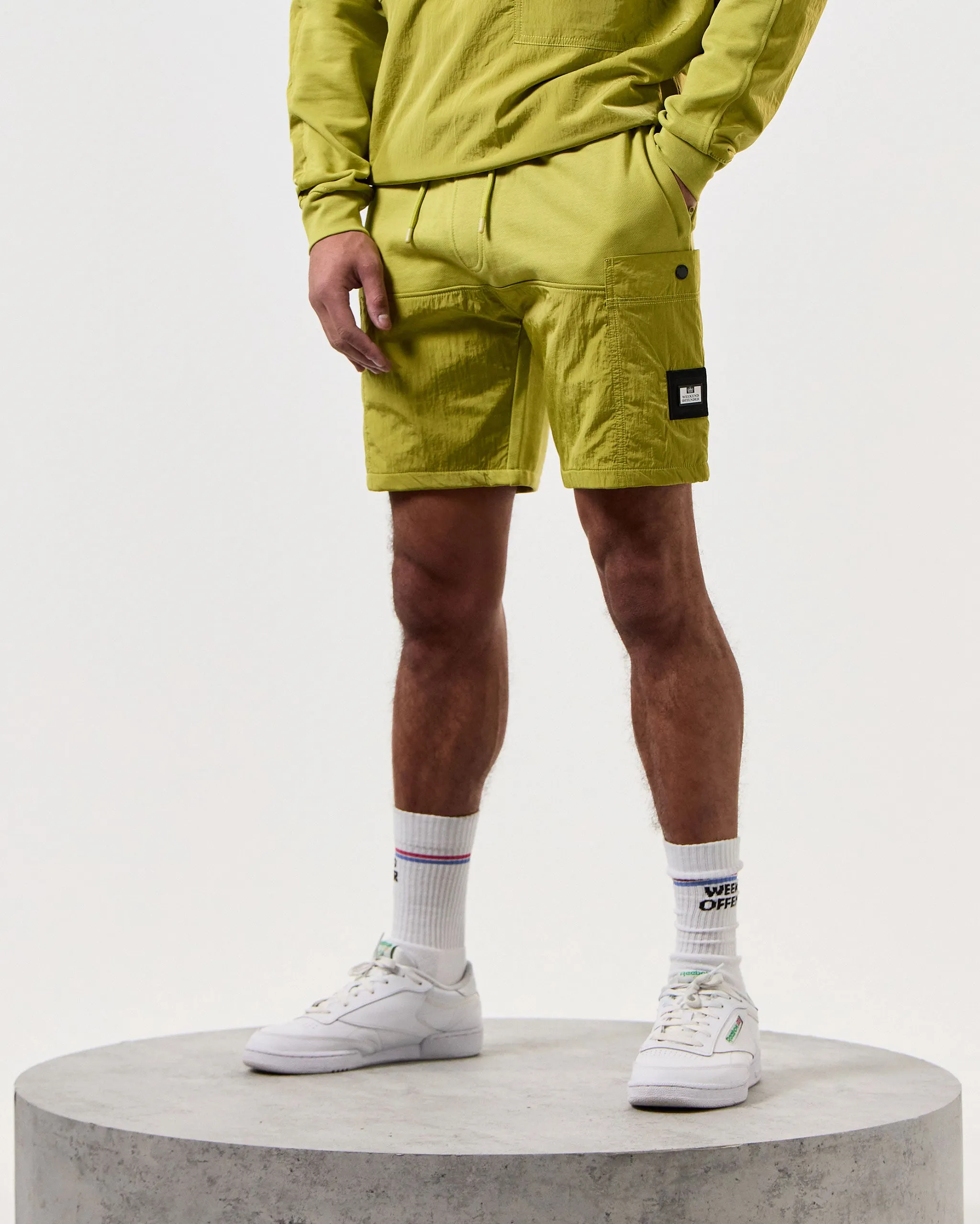 Azeez Parachute Pocket Shorts Limeish Green