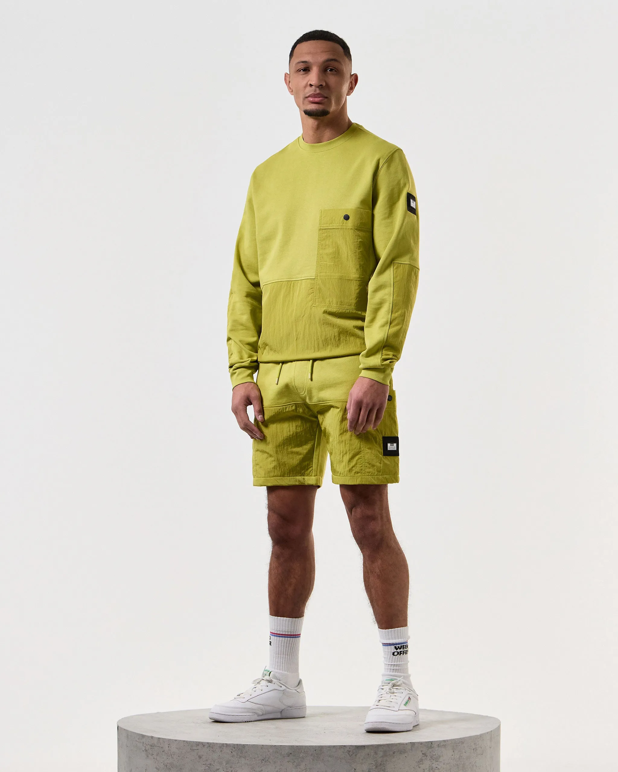 Azeez Parachute Pocket Shorts Limeish Green
