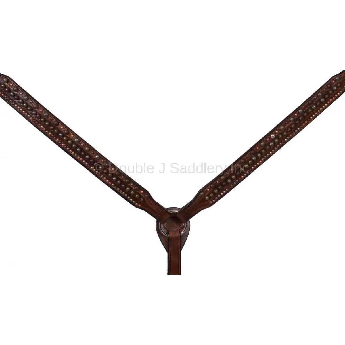BC400 - Brown Vintage Studded Breast Collar