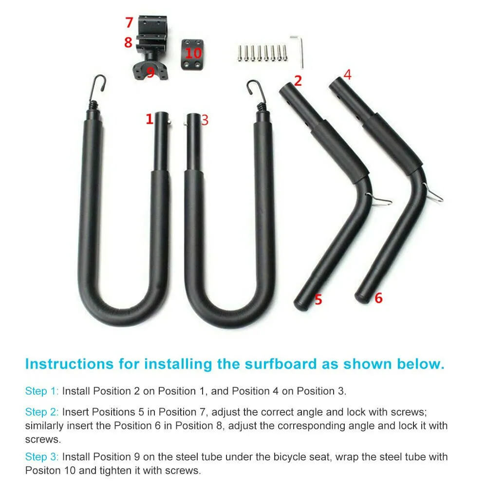 Bicycle Portable Surfboard Rack Bike Surfing Board Carrier Surfboard Holder Mount Stock Bike-Side Holder