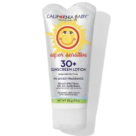 California Baby Super Sensitive SPF 30  Sunscreen | Broad Spectrum | Titanium Dioxide | Hypoallergenic Unscented Mineral Sunscreen | Reef Safe Sunscreen | Sensitive Skin Friendly | 82g / 2.9oz