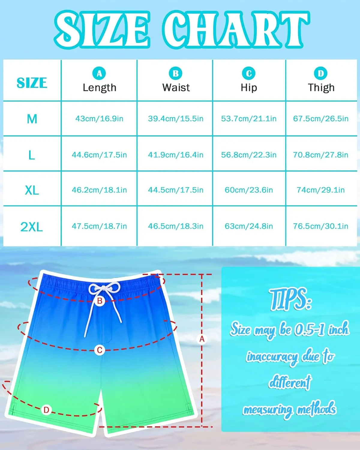 Color Changing Swim Shorts Mens Swim Trunks with Compression Liner 7 Inch Inseam Quick Dry Bathing Suits