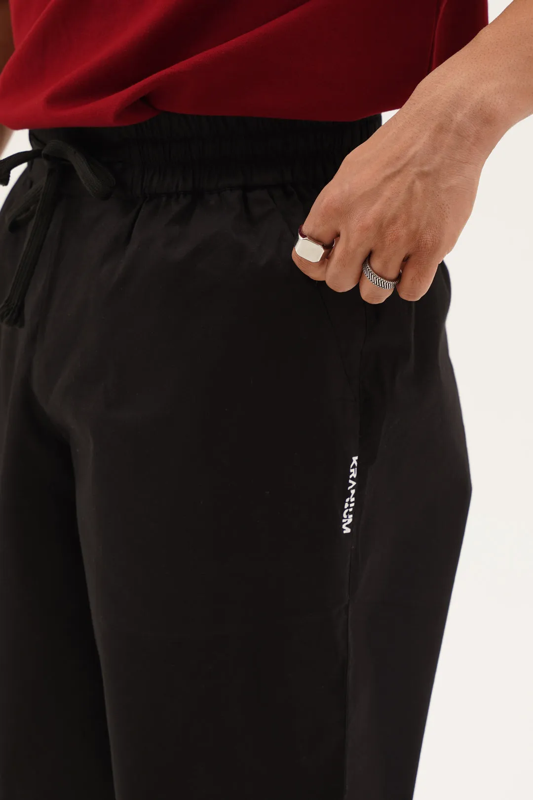 Deep Black Urban Parachute Pants