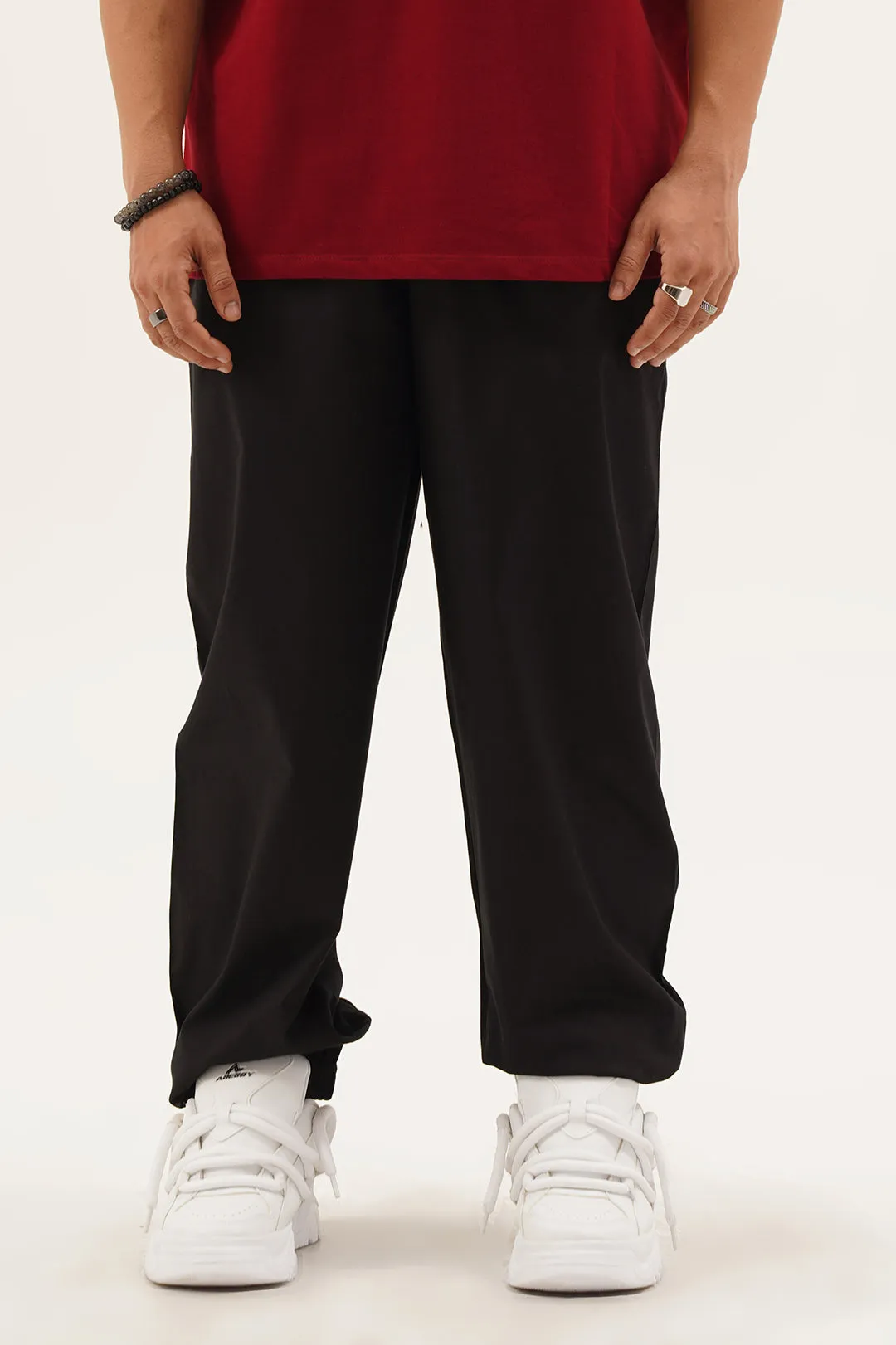 Deep Black Urban Parachute Pants