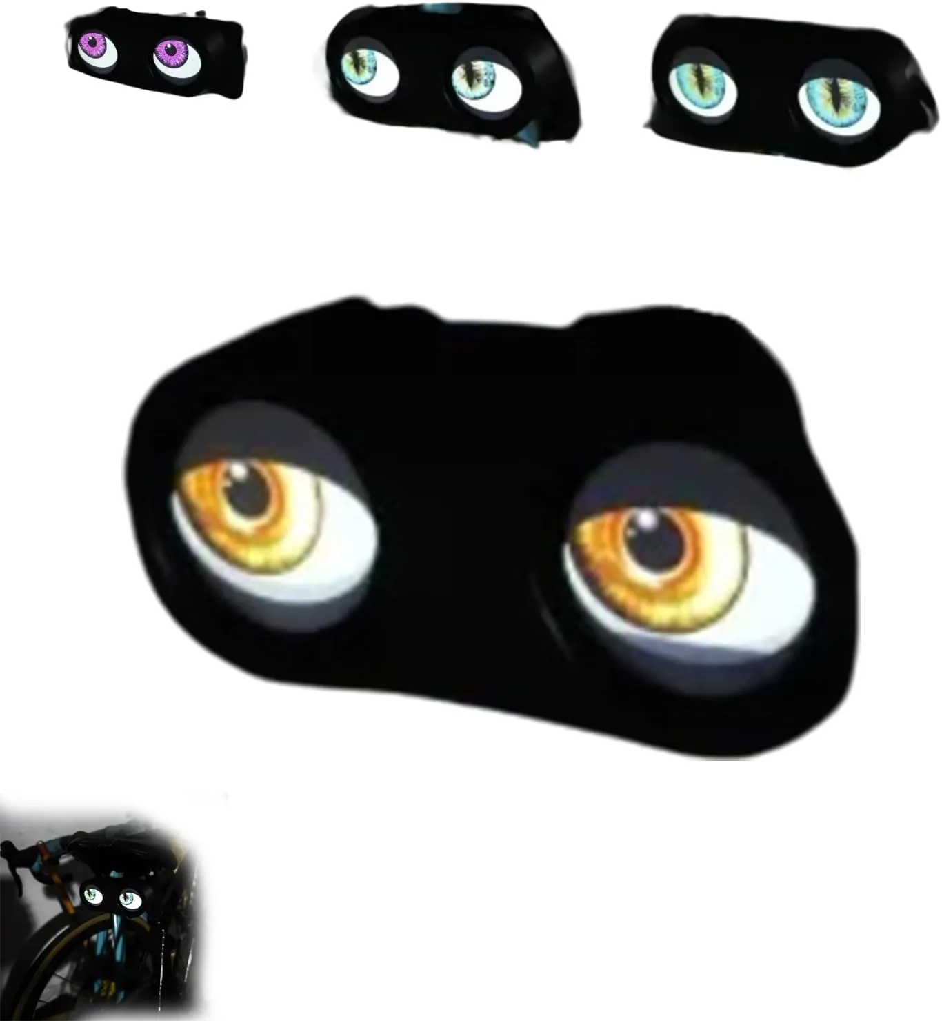 Demon Eyes Bike Tail Light, LED Smart Bike Tail Light, Bike Accessories in Nine Colors and 18 Eye Animations, Bike Turn Signals, Night Riding Props, Personalized Travel Accessories