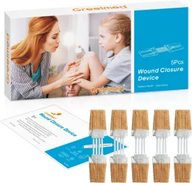 Emergency Wound Closure Device 5 Pcs - Zip Stitch Wound Closure Strips Laceration Kit Sutures - Bandaids for Wounds Repair Without Sew - Quick Clot First Aid Wound Care for Outdoor Hiking