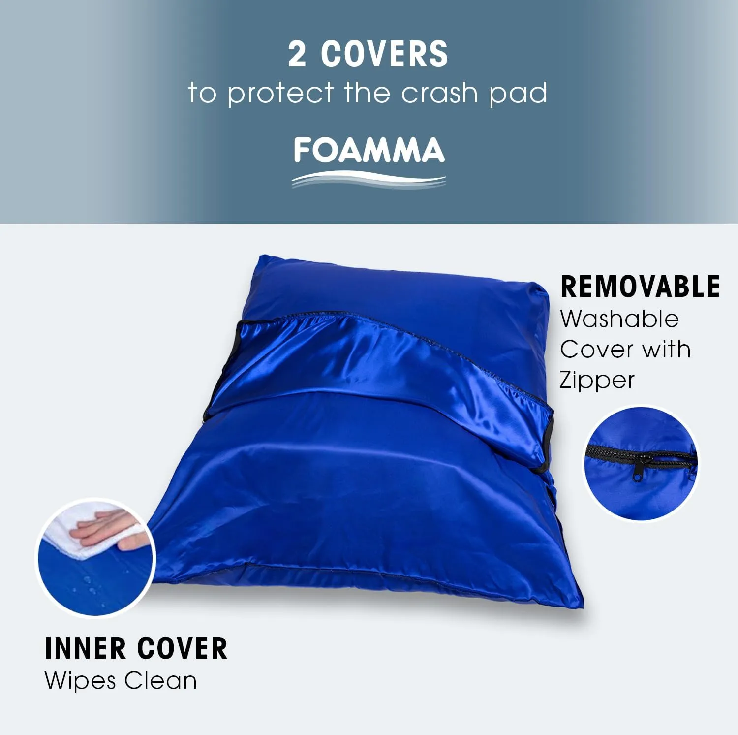 Foamma Crash Pad  (60 X 60) (5 Ft X 5 Ft)  Sensory Crash Pad with Foam Blocks for Autistic Kids, Soft Fabric & Washable Cover  Ideal for Kids and Adults to Jump, Play, or Relax