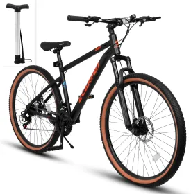 Full Dual Suspension Mountain Bike 24/26/27.5 Inch, Mountain Bike for Mens Womens, Student Work with 21-Speed Disc Trail Commuter City Snow Bicycles