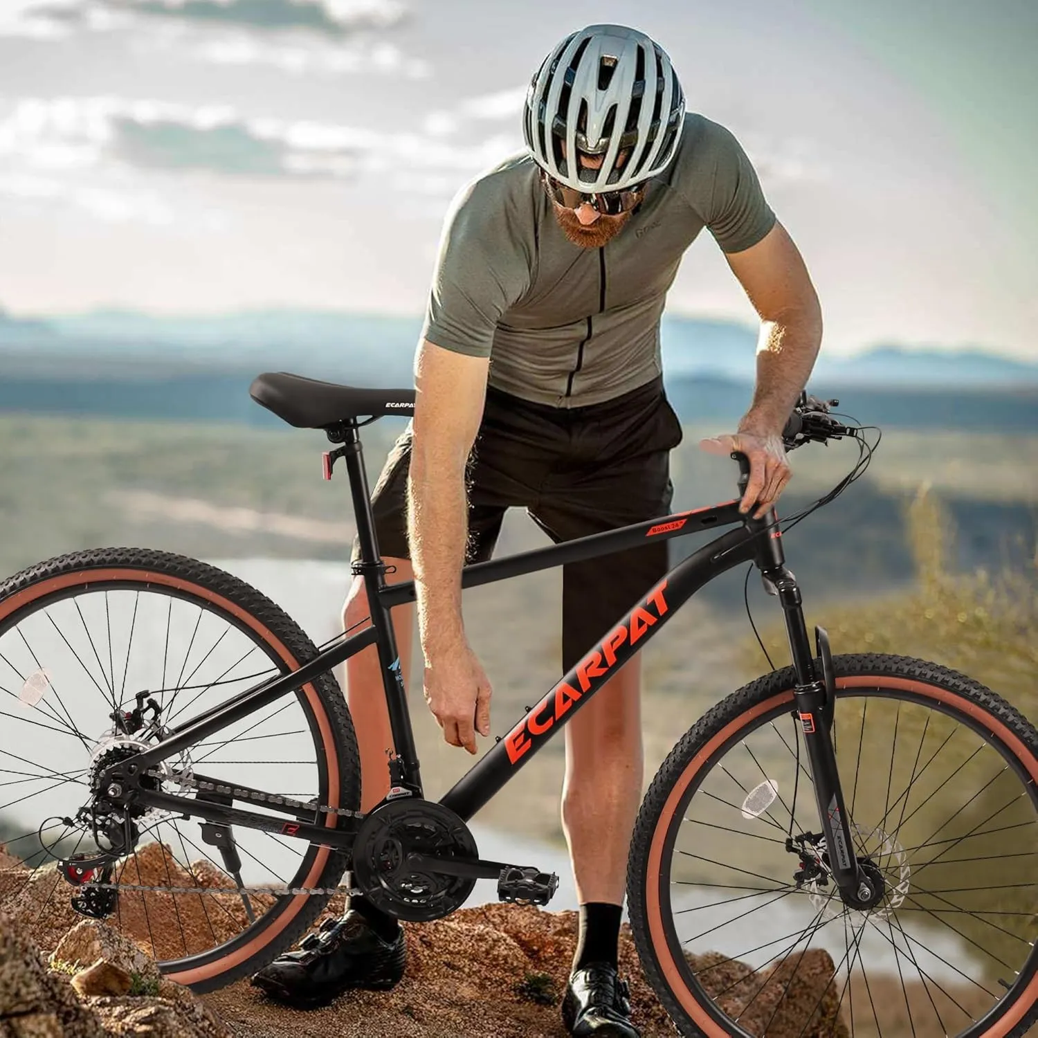 Full Dual Suspension Mountain Bike 24/26/27.5 Inch, Mountain Bike for Mens Womens, Student Work with 21-Speed Disc Trail Commuter City Snow Bicycles