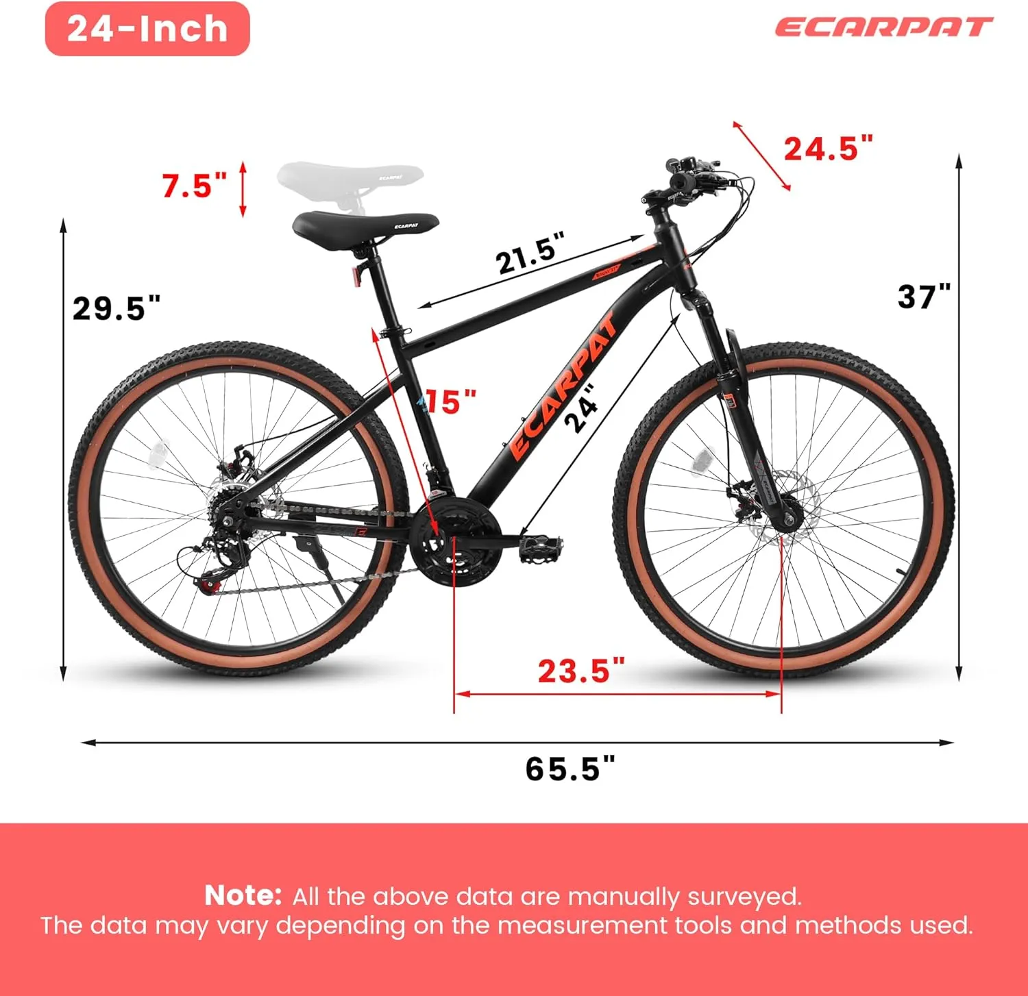 Full Dual Suspension Mountain Bike 24/26/27.5 Inch, Mountain Bike for Mens Womens, Student Work with 21-Speed Disc Trail Commuter City Snow Bicycles