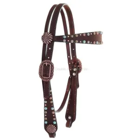 H1143 - Brown Rough Out Studded Headstall