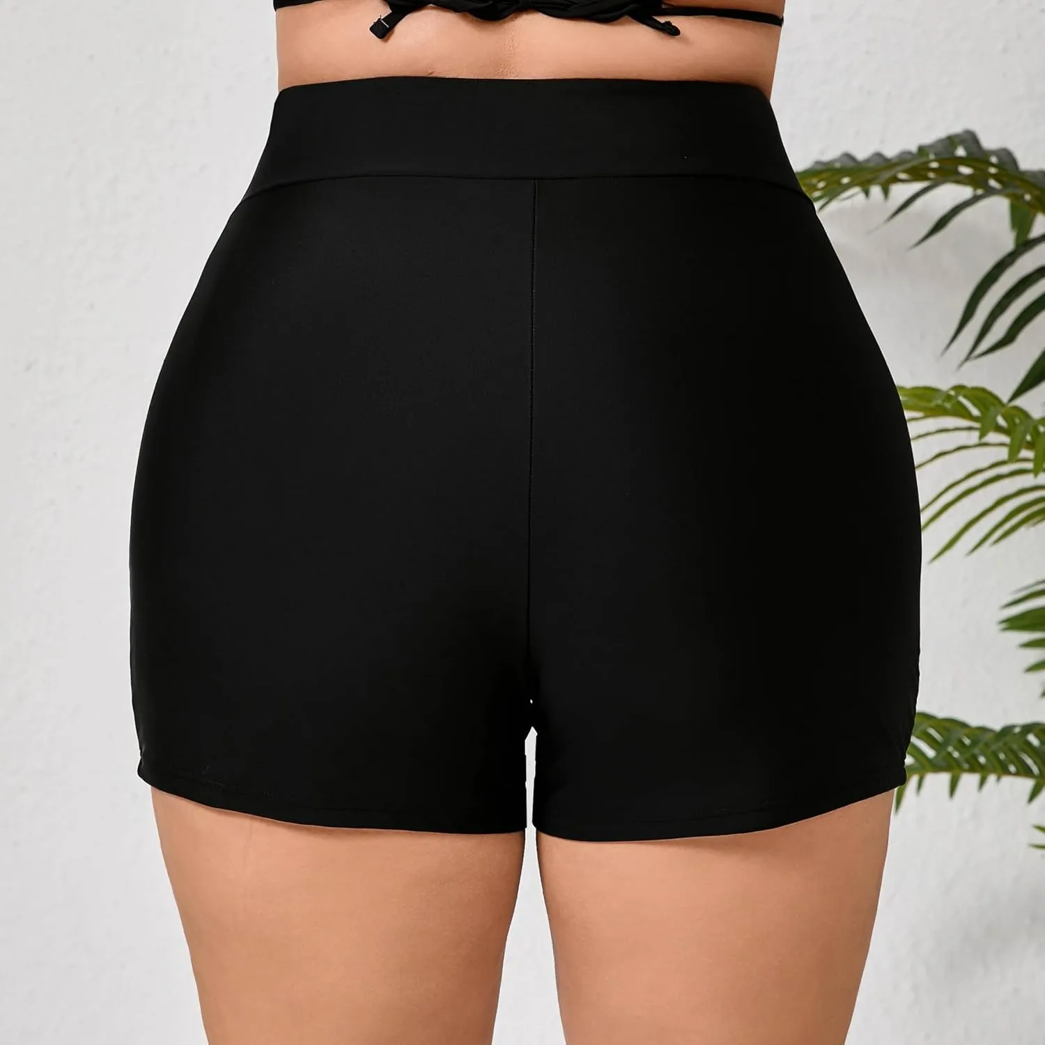 Halcurt Women's Plus Size High Waisted Board Shorts Tankini Swim Bottoms Modest Beach Swimsuit Boy Shorts