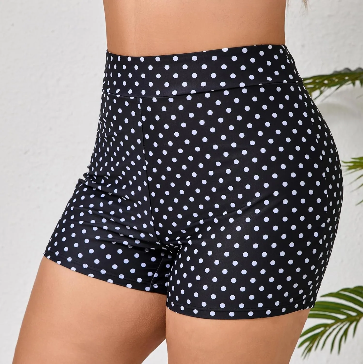 Halcurt Women's Plus Size High Waisted Board Shorts Tankini Swim Bottoms Modest Beach Swimsuit Boy Shorts