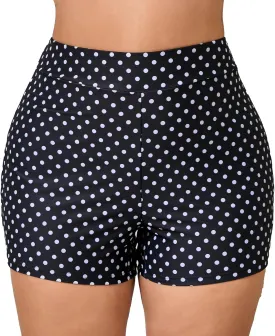 Halcurt Women's Plus Size High Waisted Board Shorts Tankini Swim Bottoms Modest Beach Swimsuit Boy Shorts