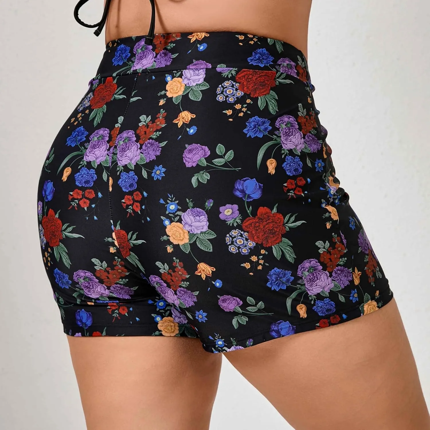Halcurt Women's Plus Size High Waisted Board Shorts Tankini Swim Bottoms Modest Beach Swimsuit Boy Shorts
