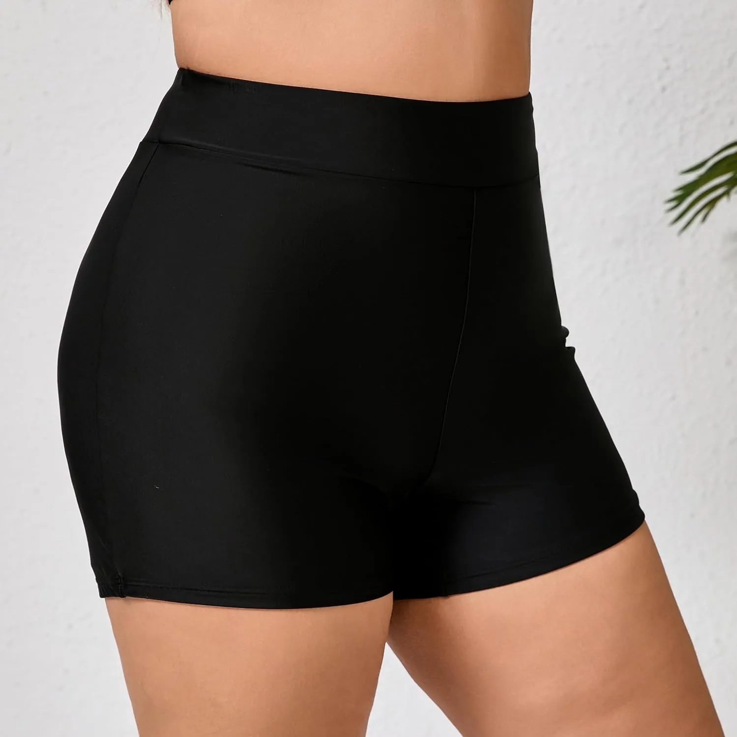 Halcurt Women's Plus Size High Waisted Board Shorts Tankini Swim Bottoms Modest Beach Swimsuit Boy Shorts