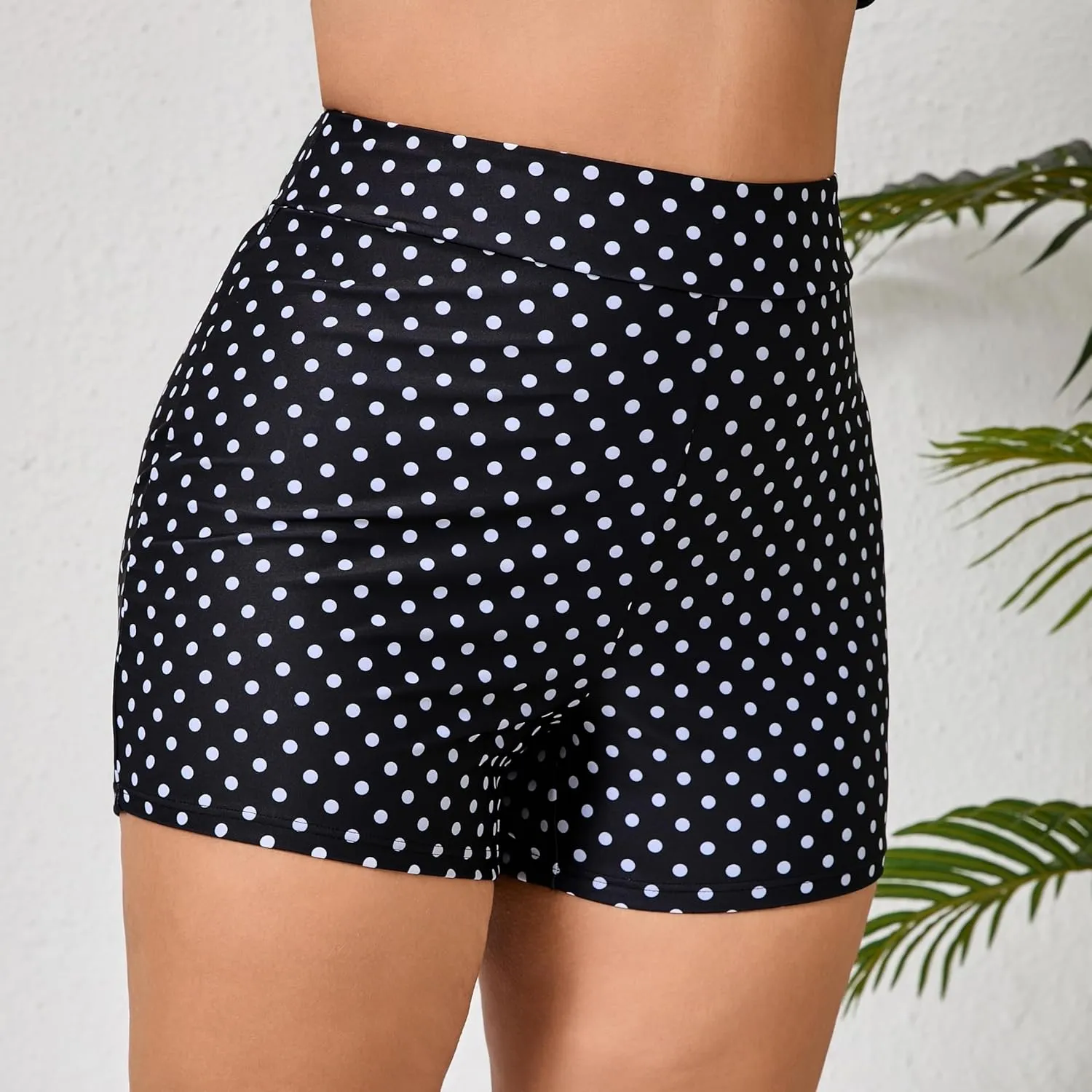 Halcurt Women's Plus Size High Waisted Board Shorts Tankini Swim Bottoms Modest Beach Swimsuit Boy Shorts