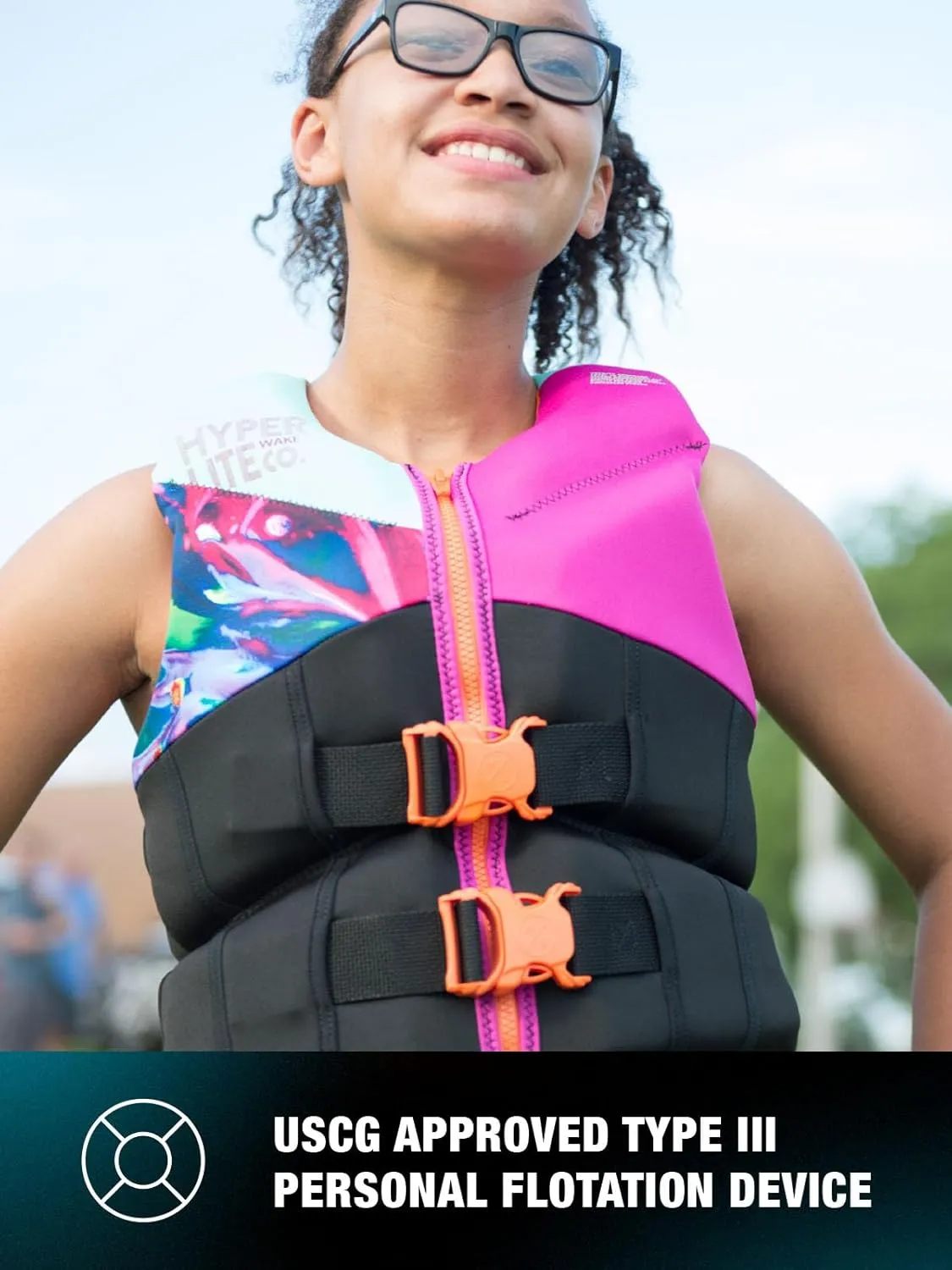 HyperLite Elite Kids Life Jacket, US Coast Guard Approved, Great for Any Water Sports Activity Including Boating, Paddle & Swimming