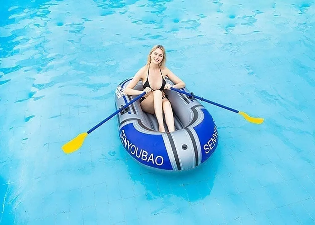 Inflatable Kayak, Inflatable Boat, with Paddles and Air Pump,for Outdoor Drifting Fishing Traveling Water Sports (One Color 188CM*114cm)