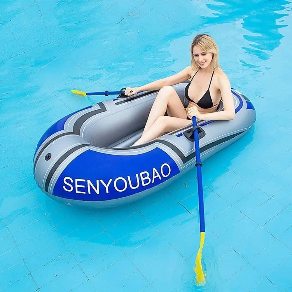 Inflatable Kayak, Inflatable Boat, with Paddles and Air Pump,for Outdoor Drifting Fishing Traveling Water Sports (One Color 188CM*114cm)