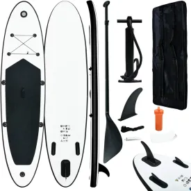 Inflatable Stand Up Paddle Board Set, Black and White, Stand Up Paddling Board with Seat