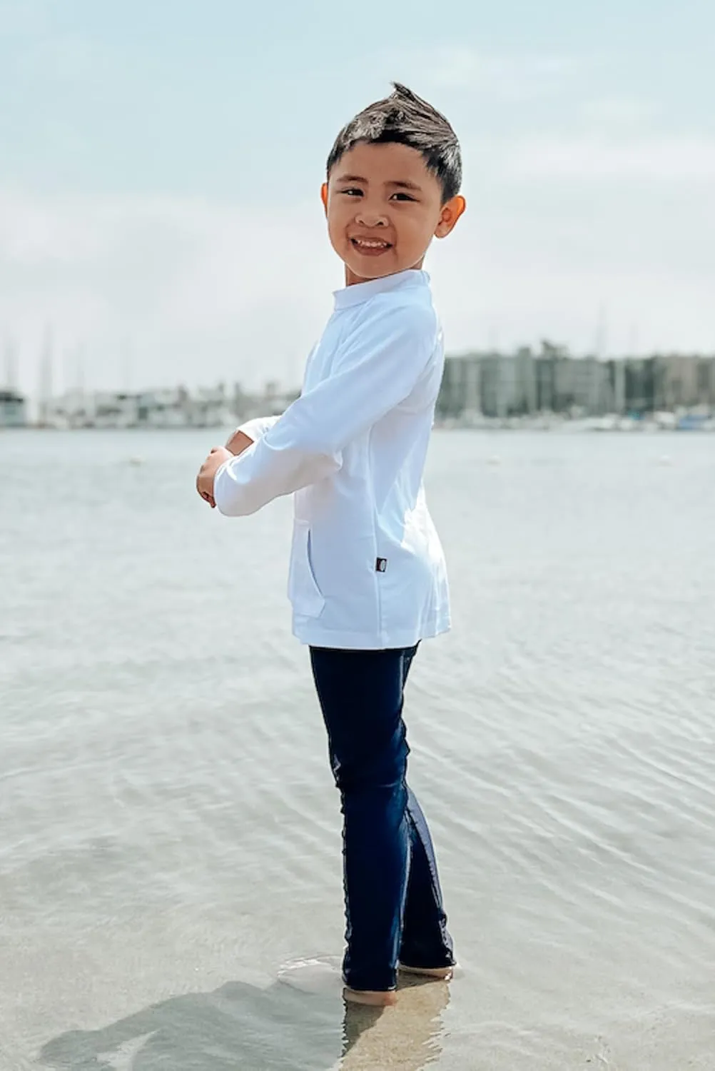 Made in USA Toddler Boys and Girls Rashguard UPF 50  Sun Protective Long Sleeve Kids Swimwear