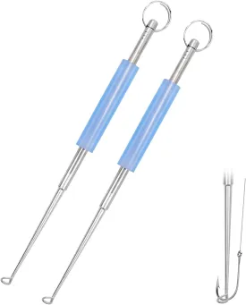 Medsuo 2pcs Stainless Steel Fishing Unhooking Disgorgers Portable Fishing Hook Remover Tools Fishing Supplies for Lake Fishing River Fishing Sea Fishing