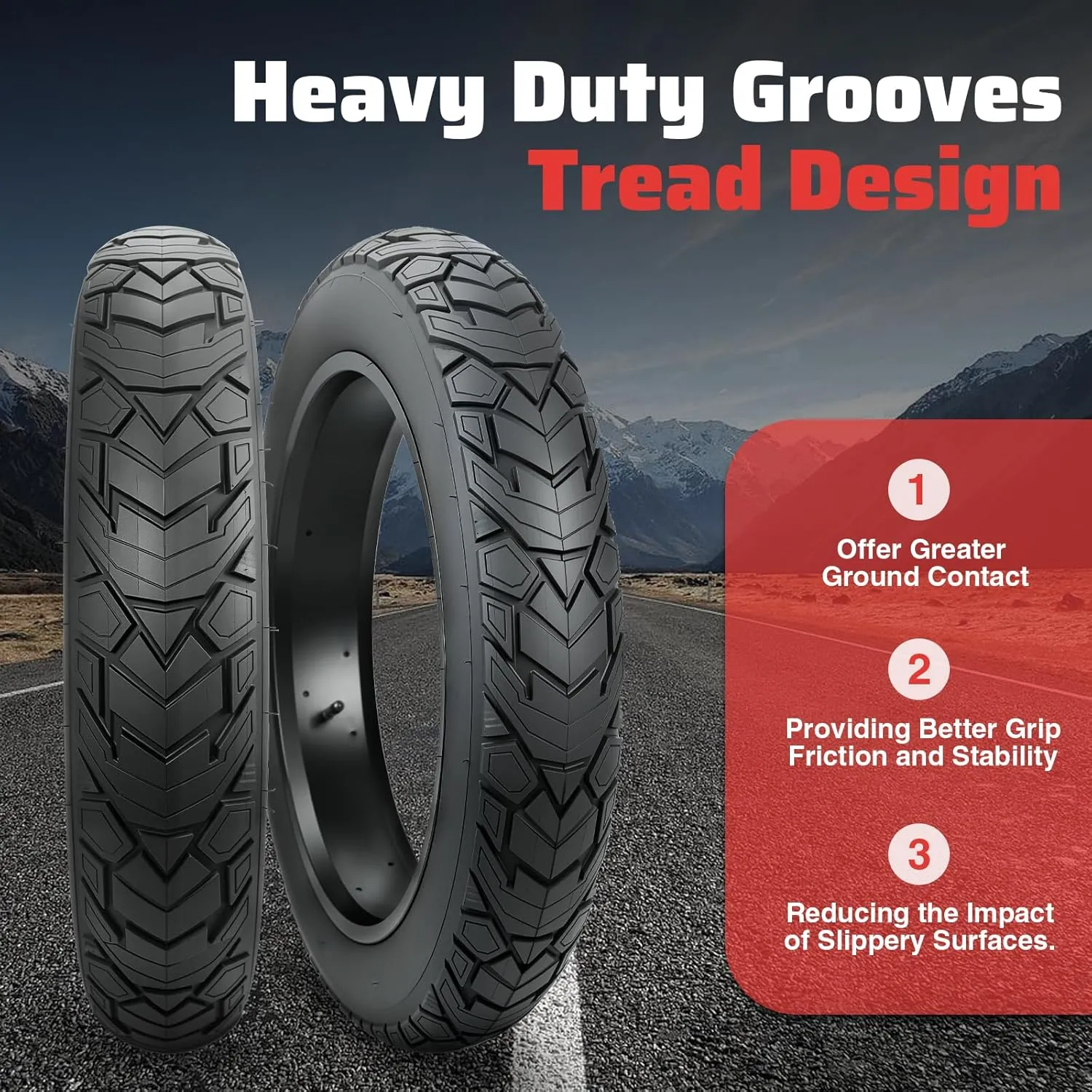 MEGHNA Fat Bike Tire 20/26 x 4.0 inch Mountain Bike Tire Fat Tire 20/26 inch Heavy Duty Deep Grooves Foldable Replacement All Terrain