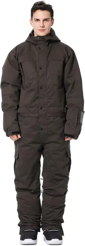 Mens One Piece Ski Suit Colorful Jumpsuits Snowboard Snowsuits Winter Outdoor Waterproof for Snow Sports