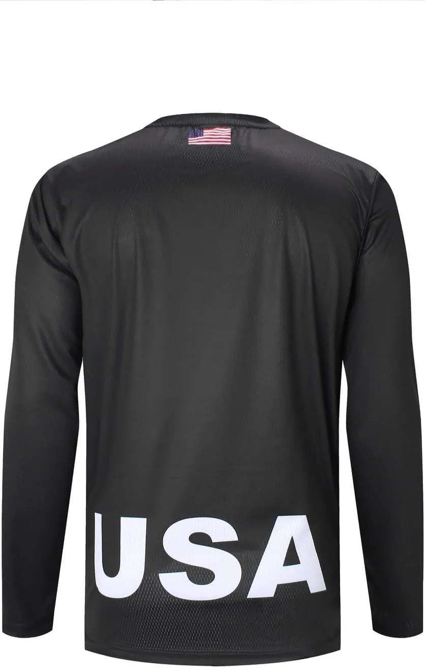 Mountain Bike Jersey Mens Long Sleeve Motocross Jersey Cycling Jersey Breathable Quick Dry Downhill BMX Off-Road