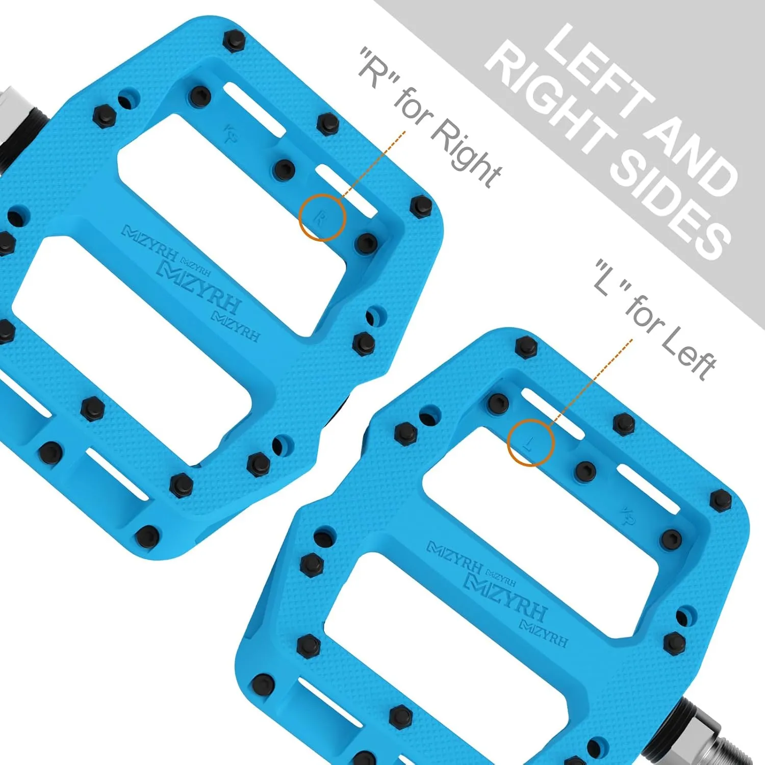 Mountain Bike Pedals 9/16" 3 Sealed Bearings Lightweight Non-Slip Nylon Fiber Bicycle Platform Pedals for Road BMX MTB