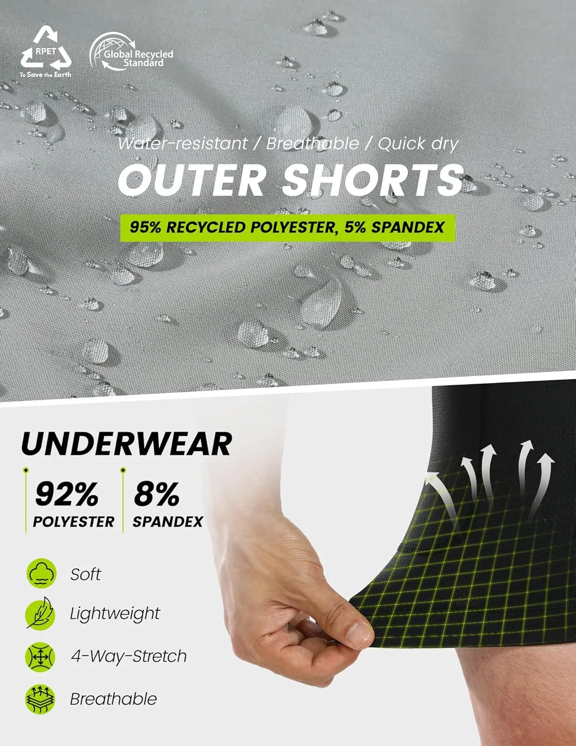 Nepest Men's Mountain Bike Shorts 4D Padded Cycling Bicycle Biker Riding Loose-fit Gel Padding MTB Shorts Zipper Pockets