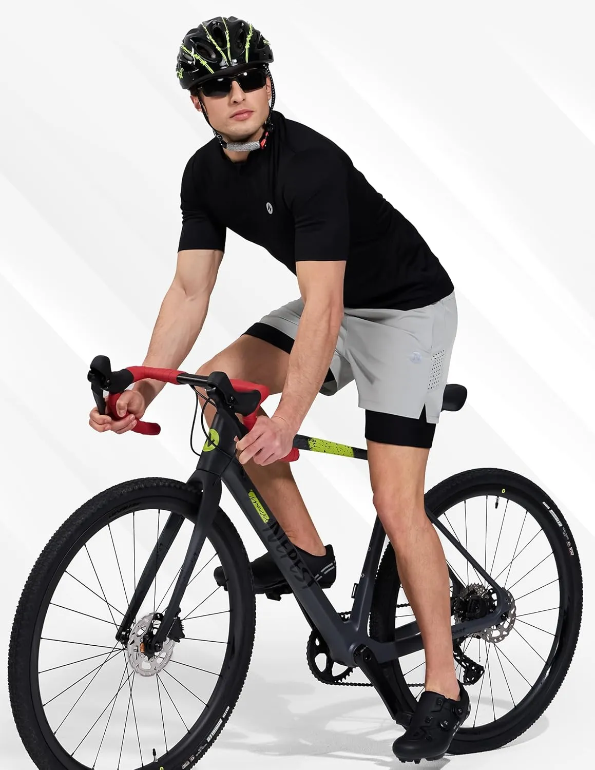 Nepest Men's Mountain Bike Shorts 4D Padded Cycling Bicycle Biker Riding Loose-fit Gel Padding MTB Shorts Zipper Pockets