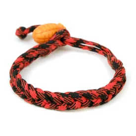 Nylon Parachute Cord Adjustable Bracelet Red/ Black