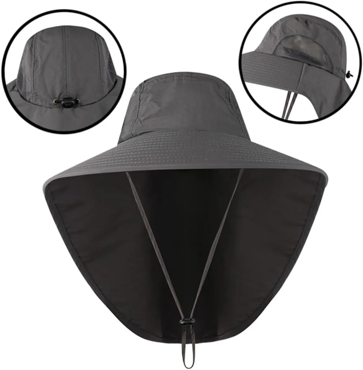 Outdoor Sun Hat with Neck Cover and Earflaps for UV Protection Wide Brim Fishing and Climbing Bucket Hat