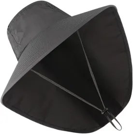 Outdoor UV Protection Hat with Neck Cover and Wide Brim for Fishing Climbing Hiking Lightweight Breathable Design Unisex Dark Grey