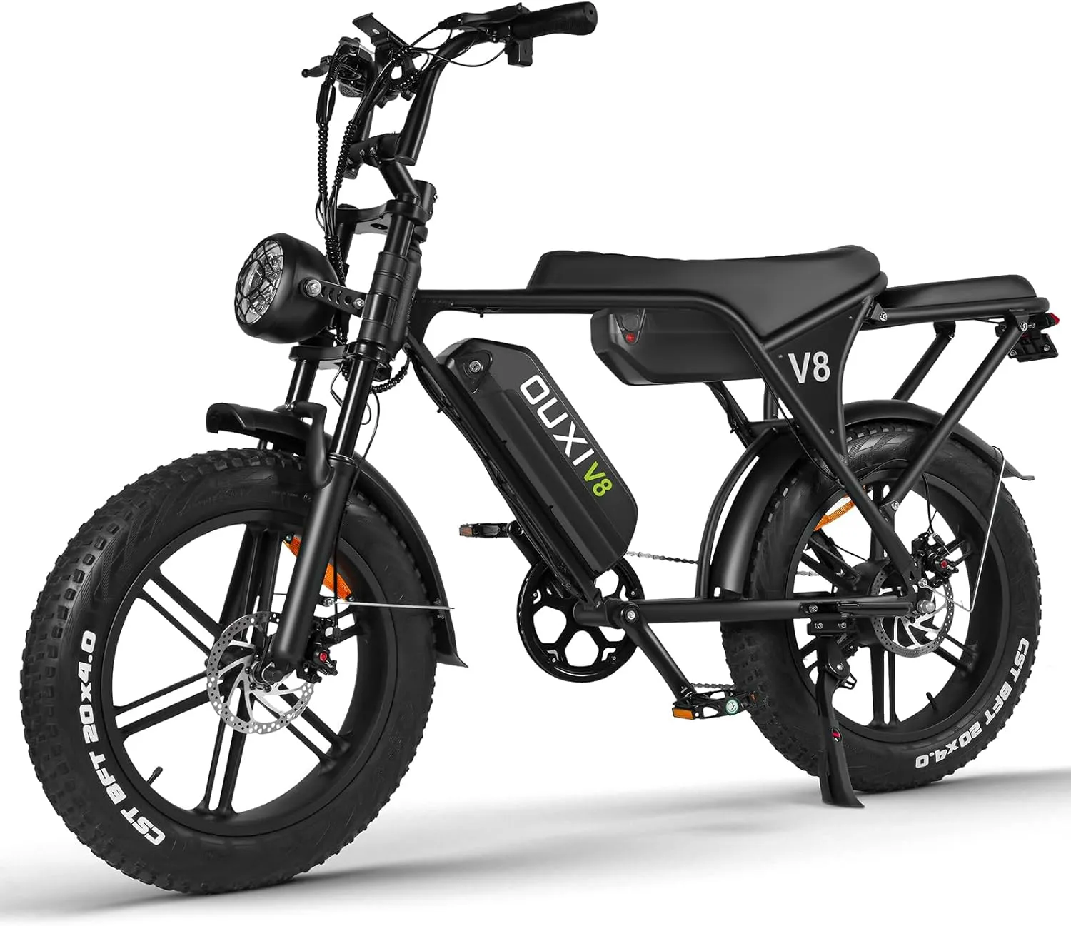 OUXI Electric Bike for Adults, Peak 500/750W/1000W, Up to 20/31 MPH, 10.4/15/30 AH Removable Battery, 16''/20" Fat Tire Electric Bike, 7-Speed Gear Bicicleta Elctrica, Ebike Moped Style UL Certified